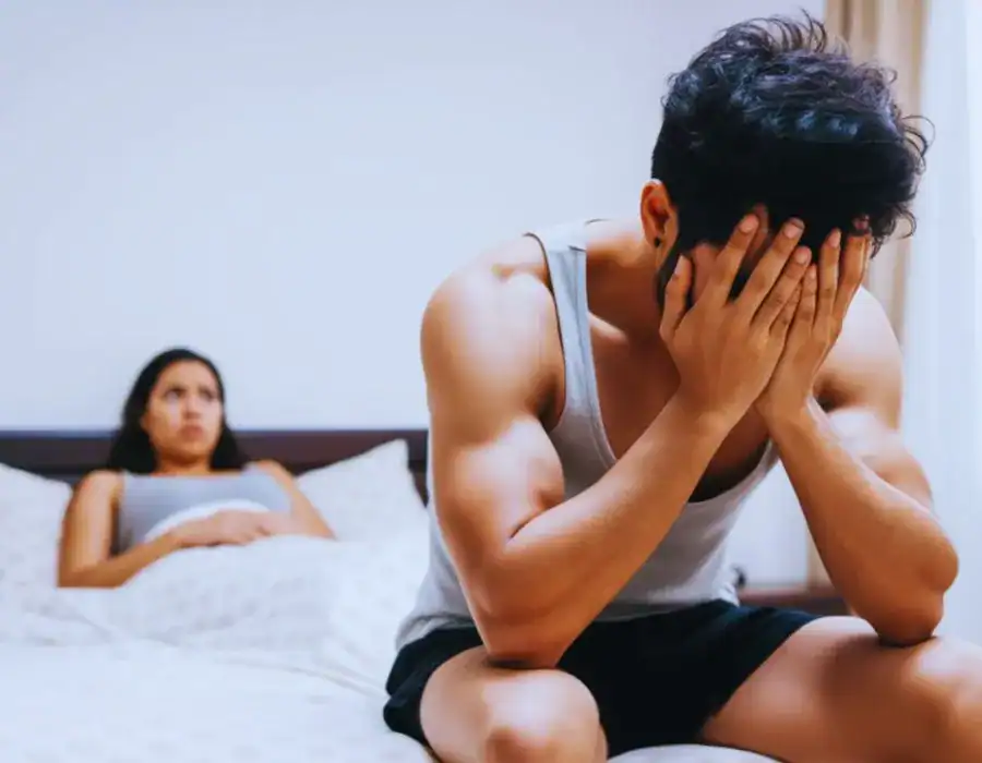 Image of upset man in need of erectile dysfunction treatment West Sussex